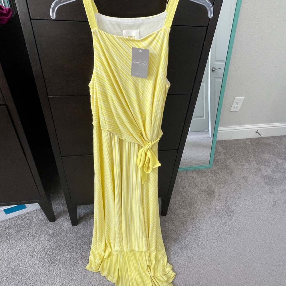 NWT Maeve XS Yellow Striped Sleeveless Dress